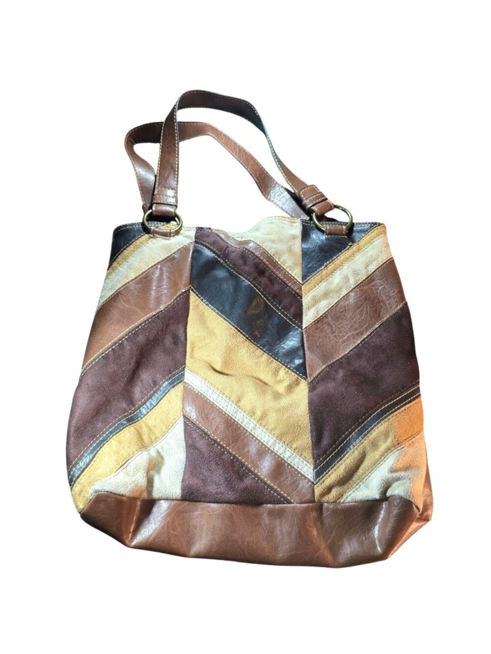 Vintage Axcess Liz Claiborne Purse Patchwork Tote Bag Polka Dot Lining